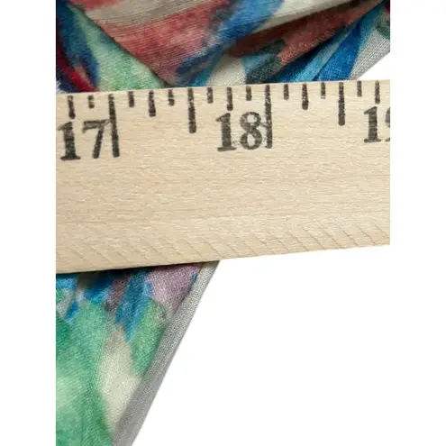 By Anthropologie Boho Tie Back Floral Ruffle Long Sleeve Crop Top Women's Small White