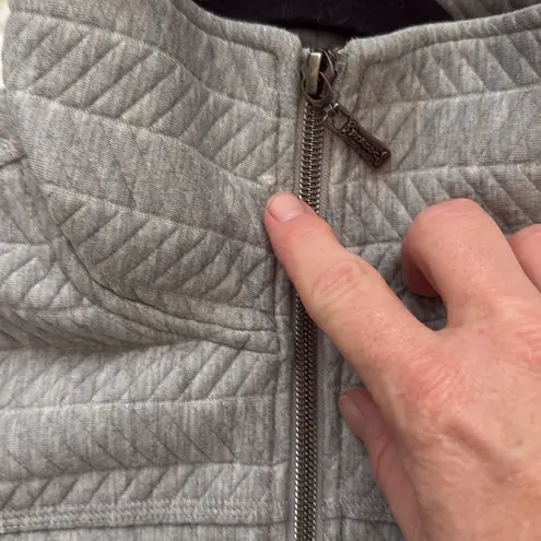 prAna Quilted Hadley Sweatshirt Jacket Full Zip Front Cotton Gray, Size S