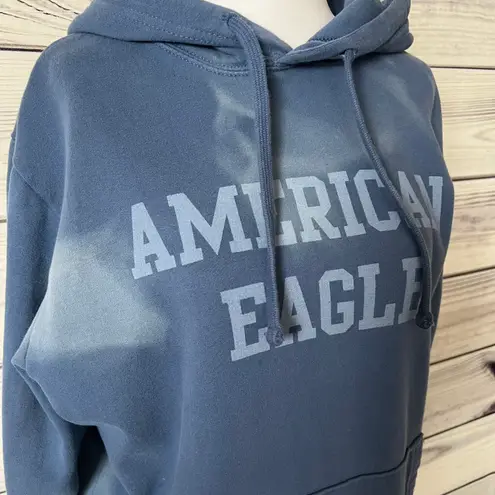 American Eagle Super Soft Blue Distressed Oversized Hooded Sweatshirt