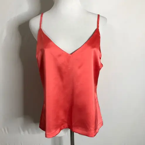 Nasty Gal  V You Never Satin Cami Coral Pink Size 10 NWT