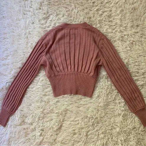 Aritzia Wilfred Plunge Front Cardigan in Pink Size XS