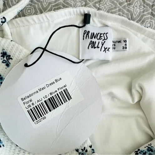 Princess Polly NEW!  Belladonna Maxi Dress Blue Ditsy Floral Size 6