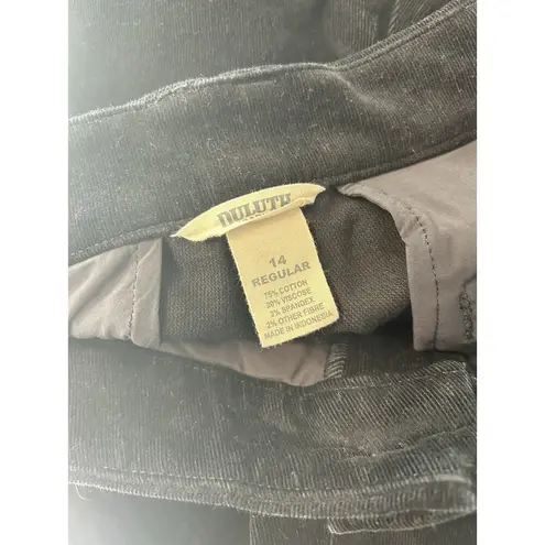Duluth Trading Co Corduroy High Rise Skinny Ankle Pant Womens 14 Black