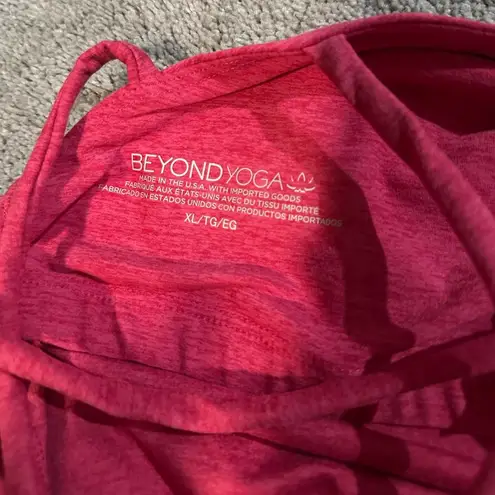 Beyond Yoga Spacedye Enlighten Cropped Pullover Top Long Sleeve Strappy XL Pink