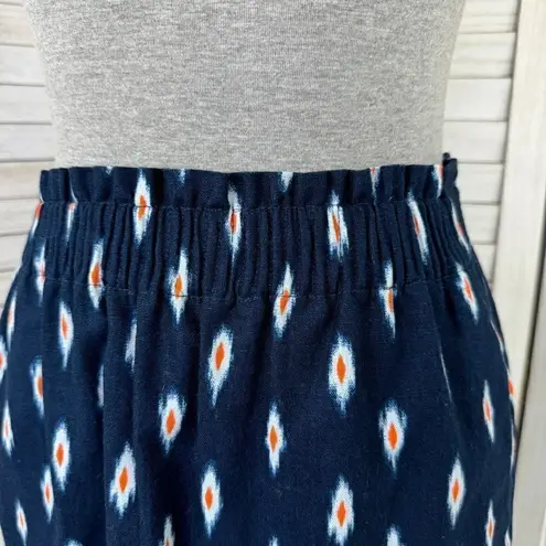 J. Crew Factory Sidewalk Ikat Print Linen Miniskirt Blue Size 2