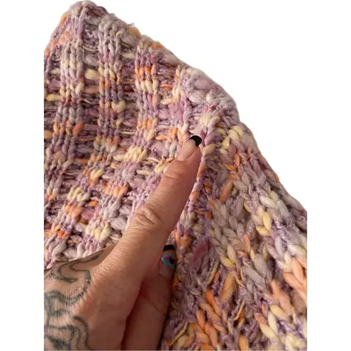 Black Tape Rainbow Spacedyed Sweater Chunky Knit Turtleneck Sweater Winter Sz Xs Purple