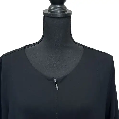 Soft Surroundings Women's Jacket Top Size XL Calista Black Full Zip Tunic