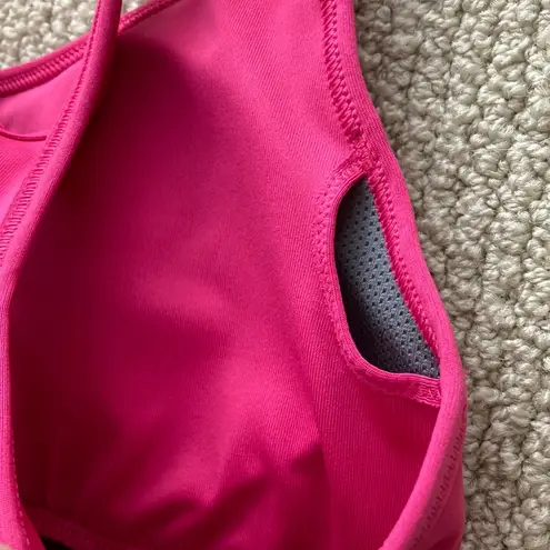 Nike  Pro Dri-FIT Swoosh Medium Support Padded Sports Bra Hot Pink Small Like New