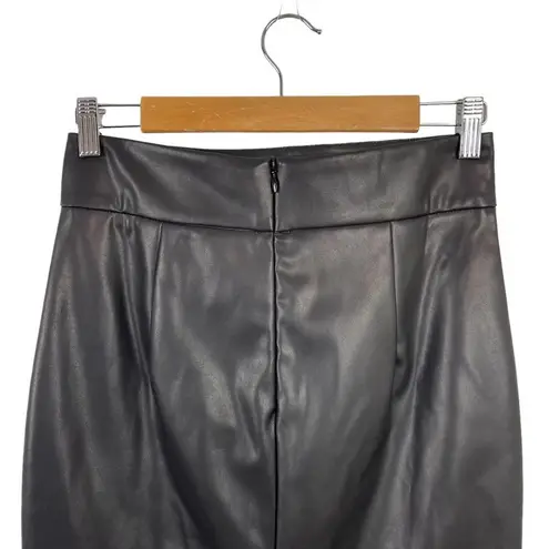 Aprll Black Faux Leather High Waist Midi Pencil Skirt Size Small