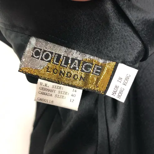 Collage London High Waist Maxi Skirt Black Satin with Slit Size undefined