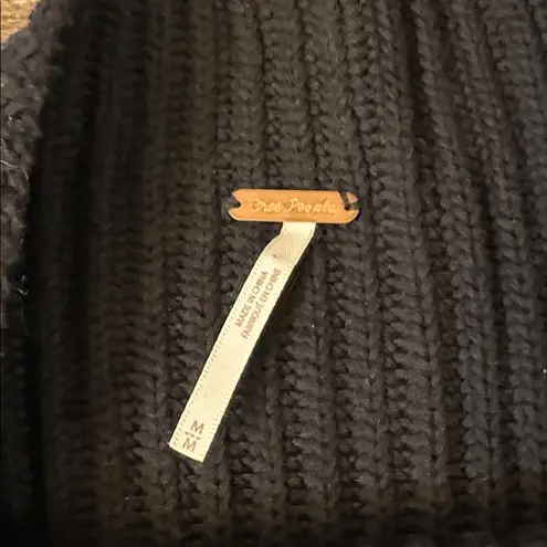 Free People  Easy Street Crop Pullover Black Funnel Neck Sweater Dolman Medium