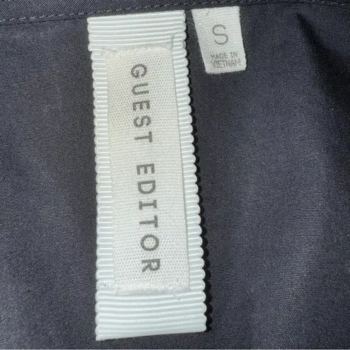 GUEST EDITOR Jet Black Corset Style Long Sleeve Blouse EUC Size Small