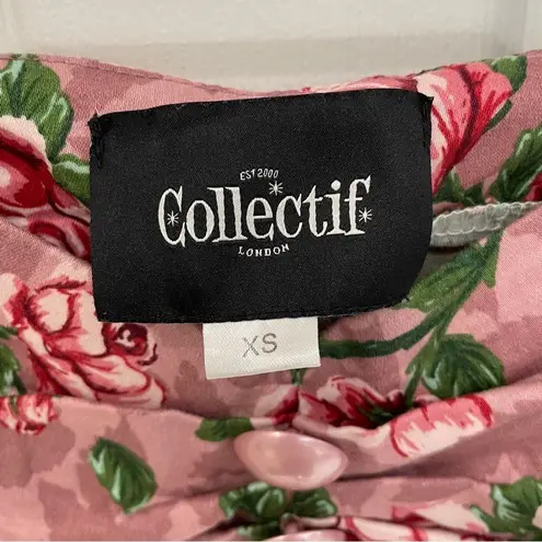 Collectif London Dolores Rose Pink Mauve Pin Up Top Women’s Size XS