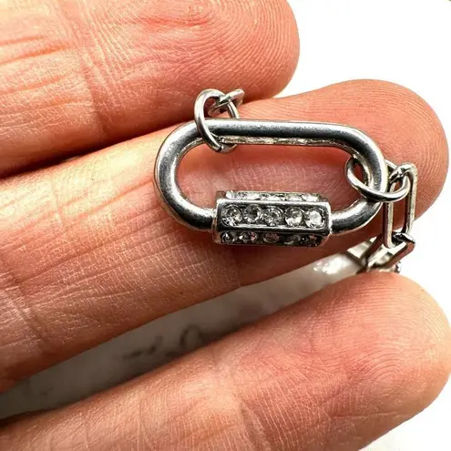 C 1946 hammered disc multi strand silver necklace