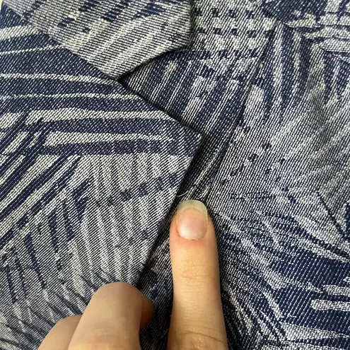 Anthropologie Cartonnier Navy Fern Brocade Smart Suit Jacket Womens Size 10 Blue