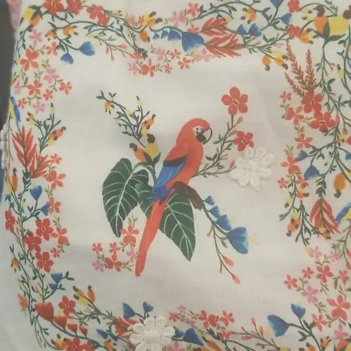 Farm Rio ππ Delicate Forest Scarves Blouse ~ Micro Floral Print Small NWT