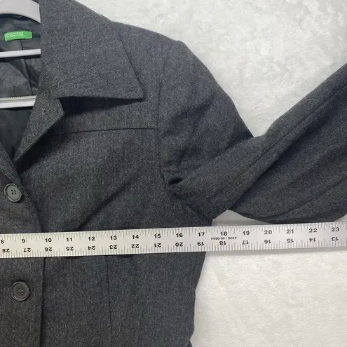 United Colors Of Benetton Made in Italy Of Benetton Coat womens 40 Pure wool Button Front Jacket Vtg flaw