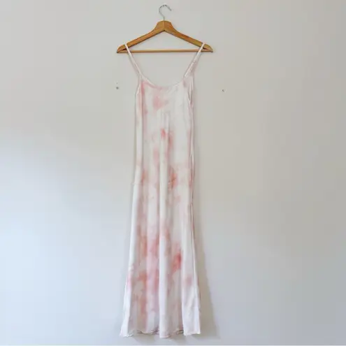 All Saints Benno Slip Dress Pink & White, Trendy Tie-Dye SMALL