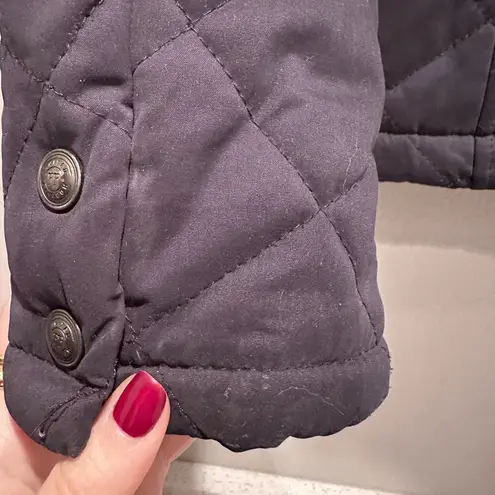 FatFace United Kingdom Blue Quilted Button Zip Jacket Size US 2 Coat Outdoors