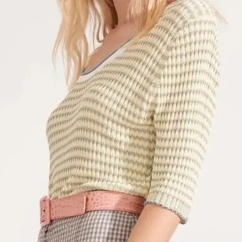 Veronica Beard Dany Ribbed Intarsia Sweater Top