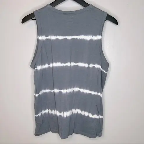 Peloton Grey Tie Dye Studio Side Slit Floral Graphic Muscle Tank Size S