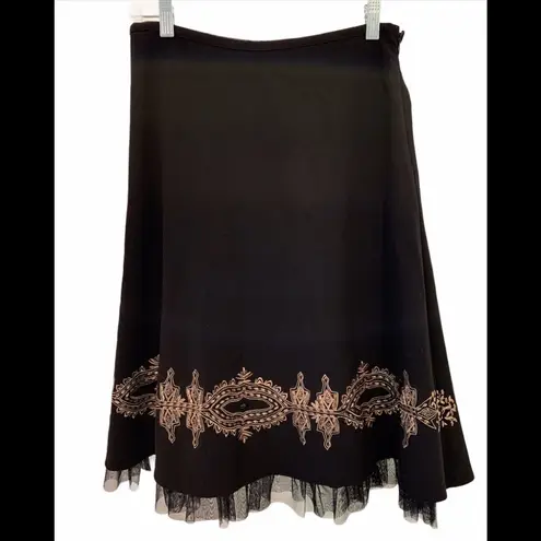 Sunny Leigh Ruffled Embroidered Circle Skirt