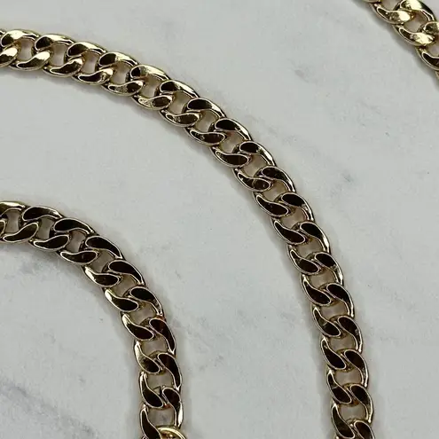Gold Tone Flat Chain Link Purse Handbag Replacement Strap 47" ✨