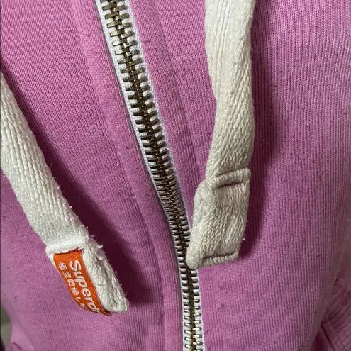 Superdry  Orange Label Classic Pink/Purple Size XS Full Zip Hooded Sweatshirt.