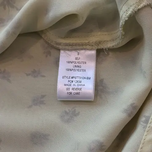 Bohme Sage Floral Blouse Romantic Cottagecore Fall Top Smocked Sleeves S