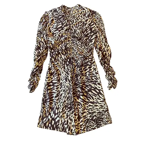 A.L.C. Marcie Silk Long Sleeve Ruched Mini Dress - Size 6 752J