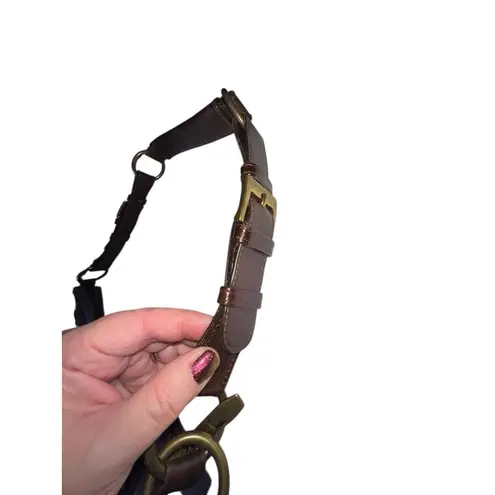 Berge Purple Suede Shoulder Bag Tassel Accent Italy Leather Boho Style