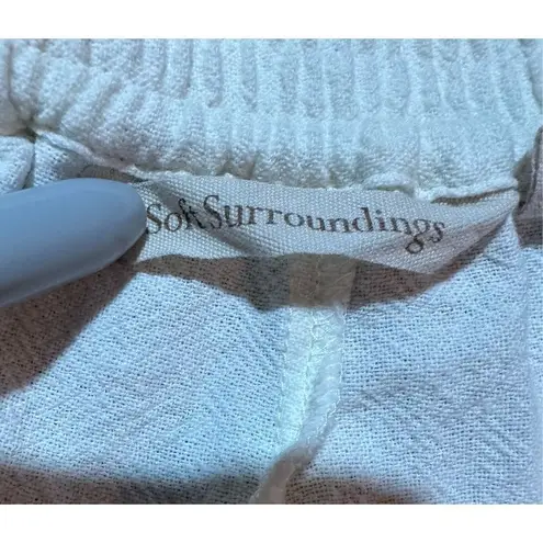 Soft Surroundings Women’s Straight Leg Gauze Pull On Pants Cream sz Small