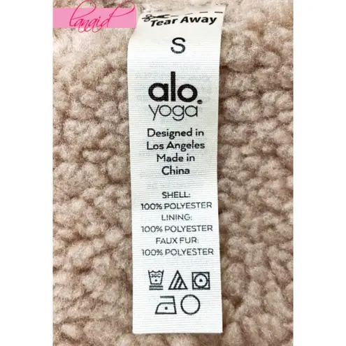 Alo Yoga Alo Duality Reversible Sherpa Jacket Pale Mauve Scarlet Fuzzy Teddy Red Blush S