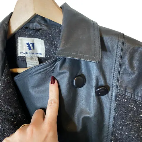 David Benjamin Vintage Leather and Wool Jacket Black Size L
