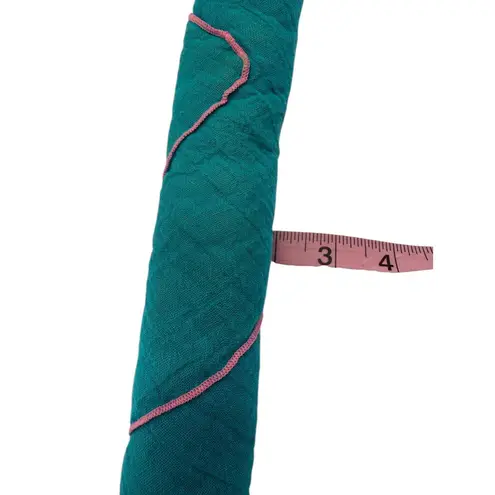 Vintage 80s Teal & Pink Sweatband Headband Blue