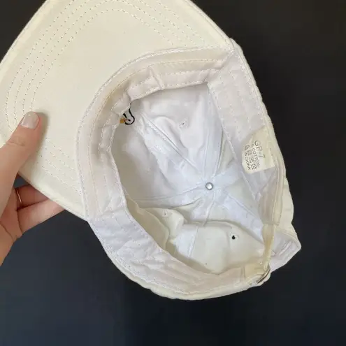 White Adjustable Cotton Baseball Cap With Embroidered Duck Design one size