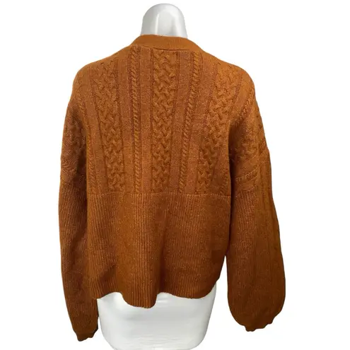 House of Harlow 1960 Women's Brown Long Sleeve Button Up Cardigan Sweater Top XL