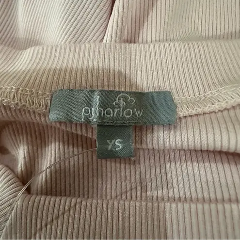 Pj Harlow Frankie Rib Knit High Low Sweatshirt Blush Pink Pajama Top Small