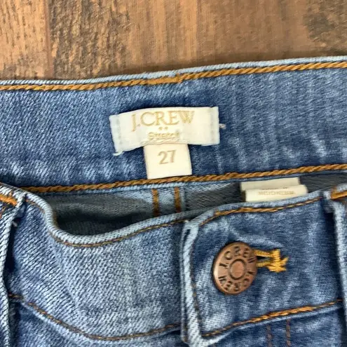 J Crew Factory Stretch Light Wash Straight Leg Crop Jeans Blue Size 27