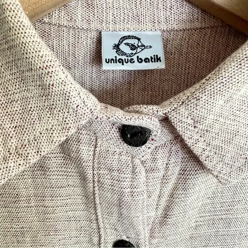 Unique Vintage Vintage Woven 100% Cotton Sleeveless Button Up Unique Batik Sz M Earthy Indie