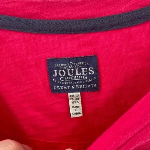 Joules Nessa hot pink tee t shirt shirt sleeve burnout 6 medium EUC