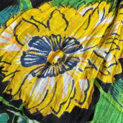 Vintage Boho Floral Skirt – Crinkle India Cotton Indie Sleaze festival Black Size M