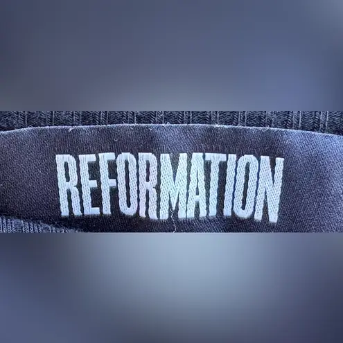 Reformation Black and White Stripe Pinstripe Ribbed Knit Mini Dress Medium