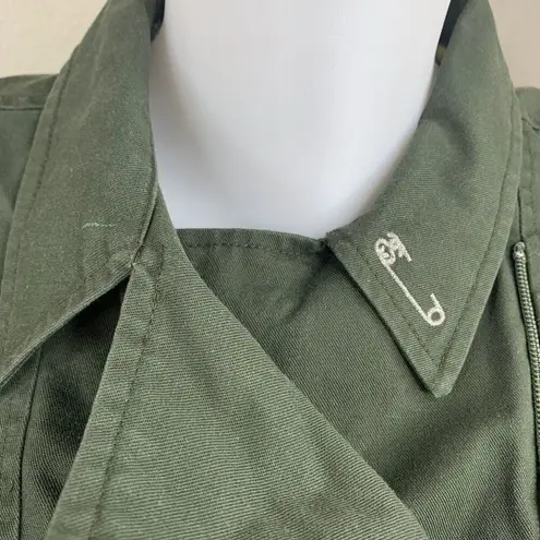 Stüssy Stussy Moto Utility Military Asymmetrical Full Zip Jacket Sz M Fit S Safety Pin