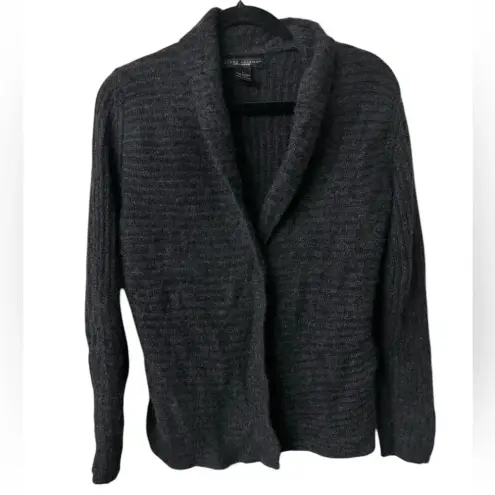 Revolve Elena Solano 100% Pure Cashmere Dark Grey Button Sweater Longsleeve Size L