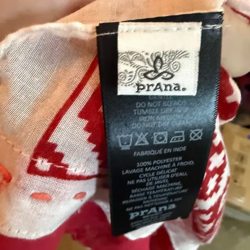 prAna Women's Pink Red Patterned Scarf Wrap Bohemian Style