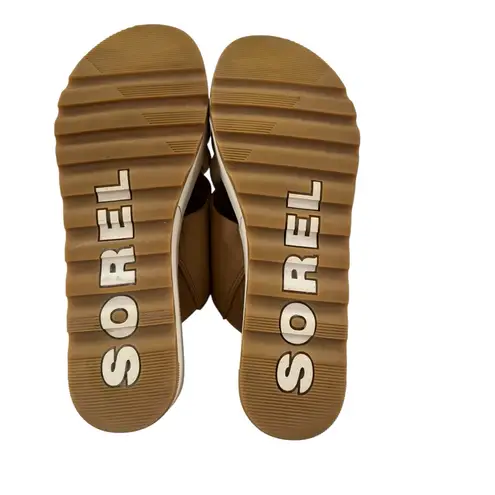 Sorel Women's Cameron Flatform Puff Mule Beige Cream Size 9.5