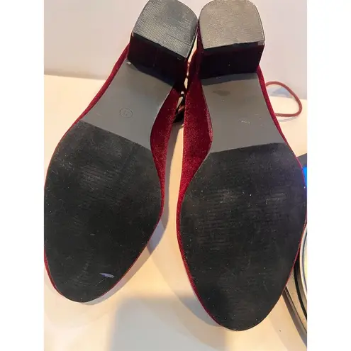 Catherine Malandrino Women's Red Lace-Up Pumps Size 8 Block Heel