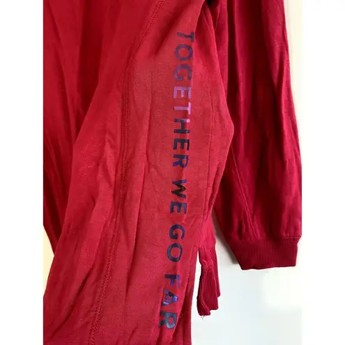 Peloton Small Top Sweatshirt Spell Out Logo Graphic Long Line Hi Lo Long Sleeve