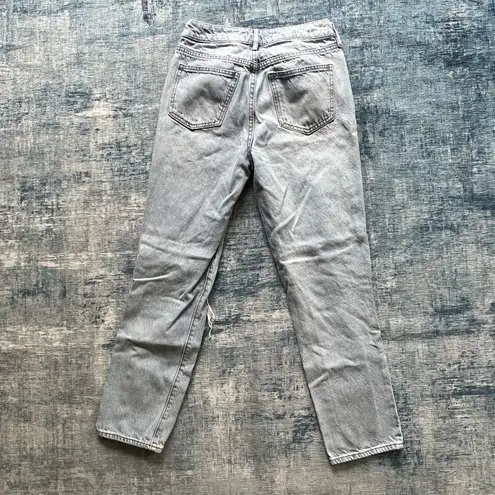 PacSun  Distressed Pale Wash Straight Leg High Rise Mom Jeans Size 25